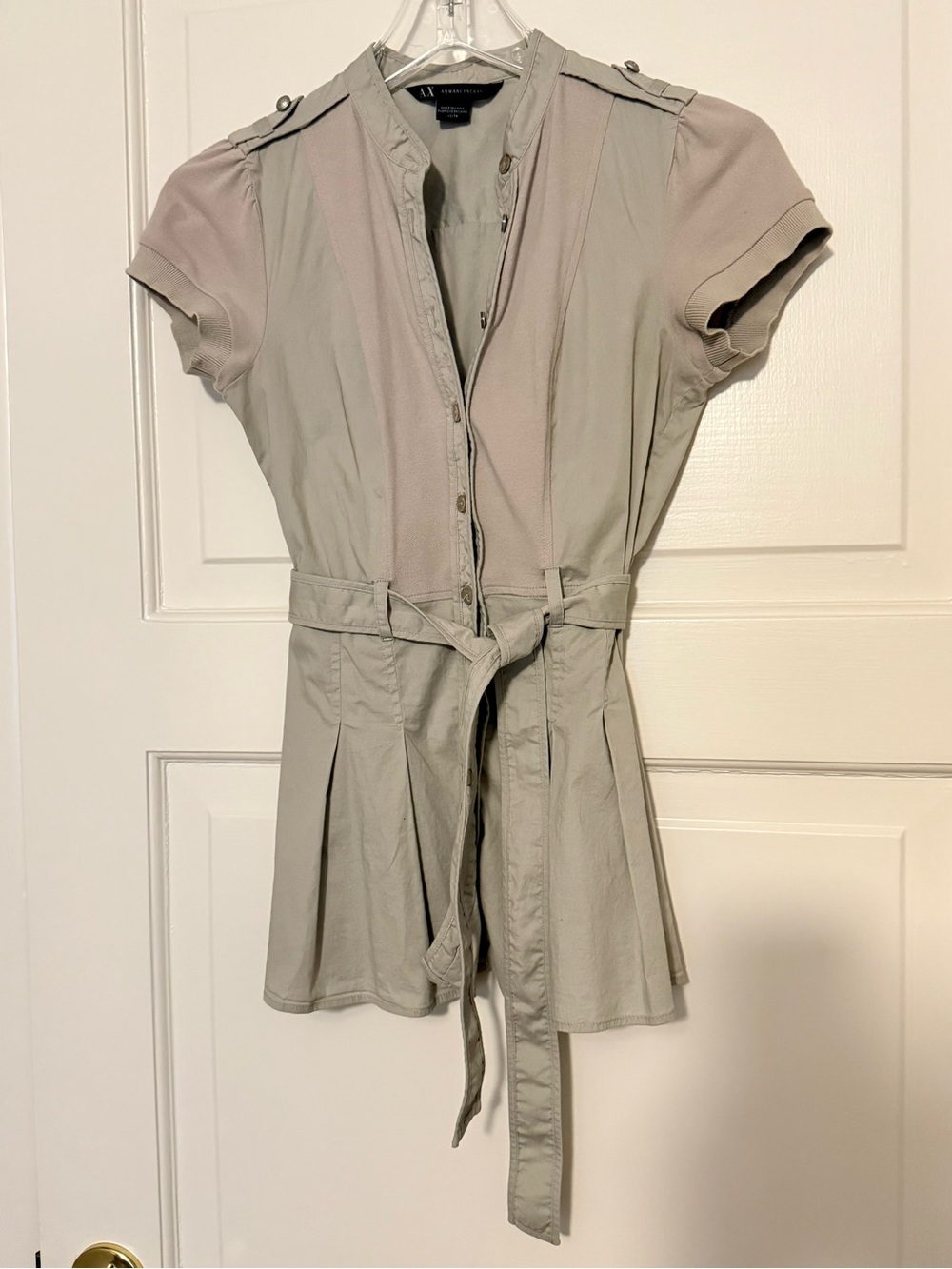 Last chance-Armani Exchange Light Taupe Button-Front Shirt